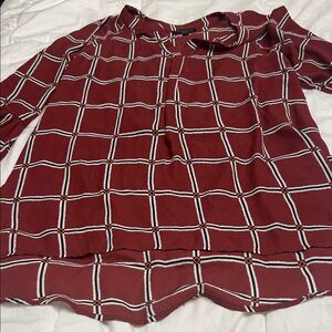 Signature Studio Maroon Checkered Blouse